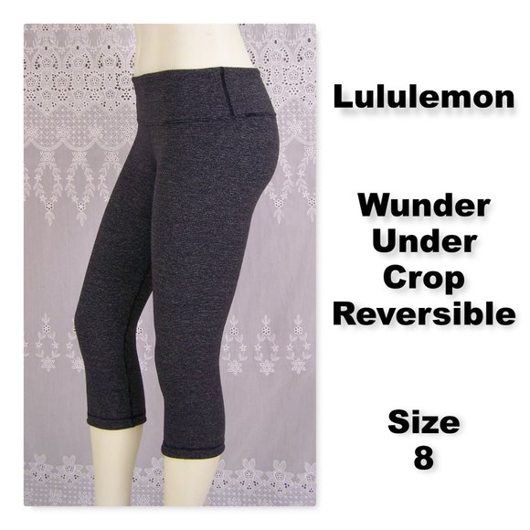 Lululemon Wunder Under Luon Crop Wee Stripe Black